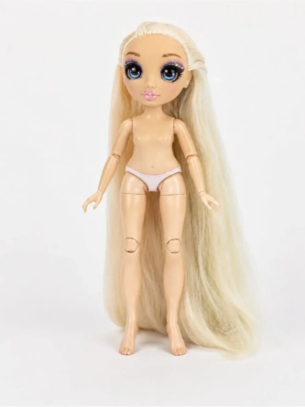 Rainbow High Amaya Raine Hair Studio Doll Nude Articulated White Rainbow Hair